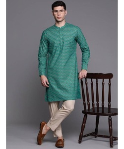 Tela corta azul marino AchkanBandhgalaSherwaniKurta para hombre en tela de invierno con la última cadena de botones en el cuello y elegante Pathani - Product Image 6