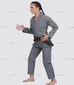 Kimonos BJJ personnalisés de haute qualité pour femmes, ensemble de vêtements de sport d'arts martiaux, conception de logo privé OEM, vente en gros, 100% coton pour adultes - Product Image 2