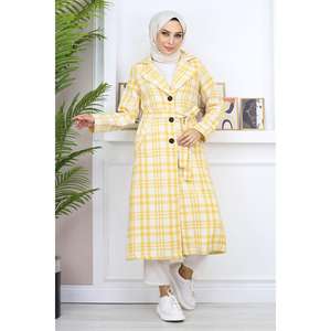 Abrigo de plumón a cuadros para mujer - Product Image 1