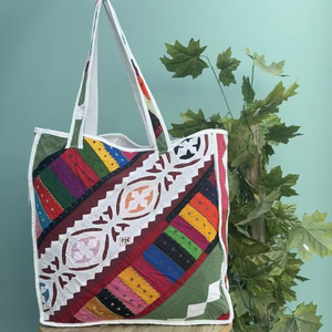 Handmade Cotton Quilted Tote <b>Bag</b> for Women <b>Patchwork</b> Printed Grocery Beach or Shopping - Product Image 1