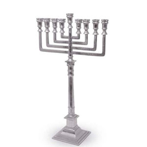 Diseño de lujo 7 ramas plata Menorah templo candelabro Metal candelabro para decoración del hogar y religioso precio más barato - Product Image 6