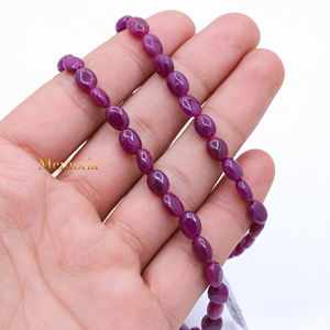 Cuentas de piedras preciosas de rubí Natural hechas a mano de alta calidad, collar de piedras preciosas de cabujón en 1 capa, mayorista de joyería única de moda - Product Image 6