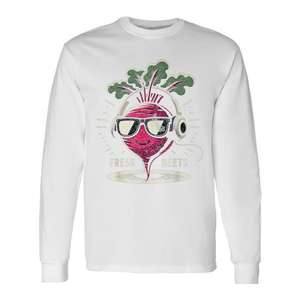 T-shirt à manches longues en coton bio avec motif Betteraves fraîches de la ferme locale, vêtement promotionnel pour agriculteurs à haute visibilité - Product Image 1