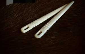 Nalbinding Bone Knitting Chibi Yarn Needles-Herramienta de encuadernación, ojos grandes, fabricación de alfombras, agujas multiusos de Faizacraft - Product Image 3