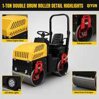 Compacteur routier vibrant à double tambour QIYUN, moteur diesel, certifié CE