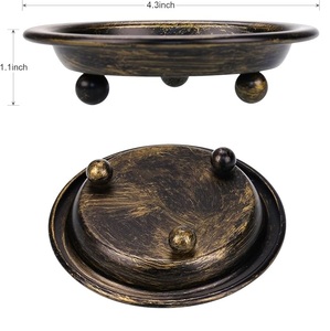 Plateaux de bougeoirs en métal à assiette ronde vintage Plateaux de bougies en fer décoratifs pour Noël, mariage, spa, table à manger et autres - Product Image 5