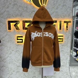 เสื้อฮู้ดซิป Blossom ผ้าฝ้ายเฟรนช์เทอร์รี่ ยูนิเซ็กส์ สวมใส่สบายๆ สำหรับฤดูใบไม้ร่วง พิมพ์ลายโลโก้ด้านหน้า ทรงปกติ - Product Image 1
