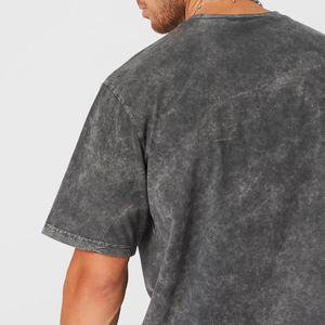 Camiseta lavada con ácido de algodón 100% de alta calidad, ropa de calle con logotipo personalizado, camiseta de gran tamaño, camiseta lavada con ácido de peso pesado para hombres - Product Image 6