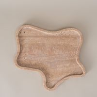 Plateau rond en marbre élégant pour servir et présenter, plateau en marbre de luxe, design rond unique, plateau décoratif en pierre