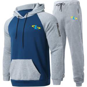 Ensemble de survêtement de sport pour homme en polyester à rayures, survêtement pour homme, survêtement d'hiver avec fermeture éclair intégrale, jogging - Product Image 1