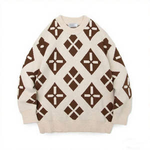 Pulls chauds en tricot pour hommes avec décoration de logo personnalisé automne hiver mode tricotée en gros de haute qualité sur mesure - Product Image 1