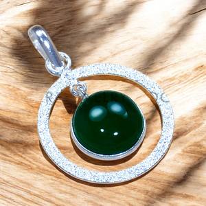 Colgantes de Plata de Ley 925 con Piedra de Ónix Verde, Ligeros, Hechos a Mano, Estilo Bohemio, Joyería Certificada por Terceros, Venta al por Mayor - Product Image 1