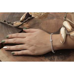 สร้อยข้อมือเพชรเลี้ยงในห้องปฏิบัติการ 3.5 กะรัต 6-7.5 นิ้ว ทองคำขาว 10k/14k ของขวัญวันครบรอบที่สมบูรณ์แบบสำหรับเธอ - Product Image 4