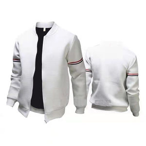 Customized Bomber Jacket New Design Winter Stand Collar Zipper Men's Jacket Sale Fashion Washable Solid Color Bomber Jacket - Product Image 2