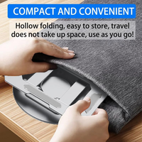Support de Tablette Rotatif Double 360° pour Bureau avec Base en Acier au Carbone, Bras Double Réglable pour iPad