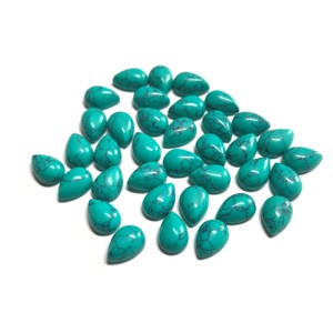 Wholesale AAA Quality 6x9mm Synthetic <b>Turquoise</b> Loose Pear Cabochon IGI Certified Calibrated Heat Treatment Low Price Gemstone - Product Image 3