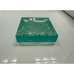 Porte-savon carré moderne portable à drainage automatique, en résine brillante de luxe, finition de surface personnalisée pour salle de bain - Product Image 1