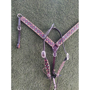 Caballo ecuestre de cuero de diseño personalizado, juego de tachuelas occidentales, cómodo caballete y coraza con estampado de mano para carreras - Product Image 3