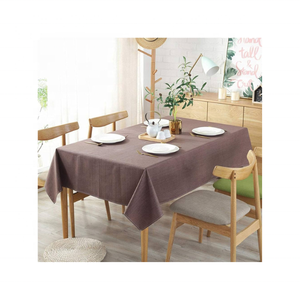 Brown Border Reusable 100% Cotton <b>Embroidered</b> Beige 6ft <b>Tablecloth</b> for Family Gatherings and Home Events Best Selling <b>Tablecloth</b> - Product Image 3