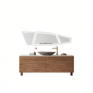 Specchio LED retroilluminato a tre trapezi Koricini 150x42cm con touchscreen - Product Image 2