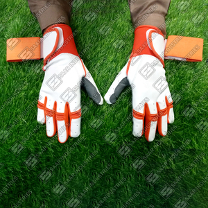 Best <b>Baseball</b> Softball Batting Gloves Unique White Grey Orange Color Combination Long Cuff Style Softest for Training Solid - Product Image 2