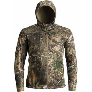 Long camouflage de chasse pour hommes personnalisé, veste imprimée teintée par cravate, tissu 100% coton, fermeture à bouton et à glissière, multi-poches à l'avant - Product Image 5