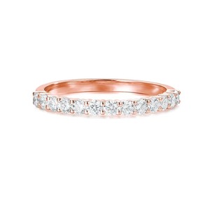 Bague de mariage à quatre points avec diamants de laboratoire F-VS2, en or massif 14K, sertie à griffes, pour mariages, fiançailles et soirées - Product Image 3