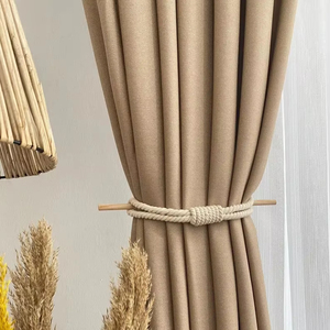 NOUVEAU Embrasse pour rideau en macramé fait à la main-Corde en coton naturel avec tige en bois, embrasse en coton - Product Image 1