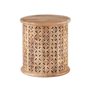 Handcrafted natural wooden end <b>table</b> beside sofa decorative vase <b>table</b> for home furniture living room bedroom office decoration - Product Image 1