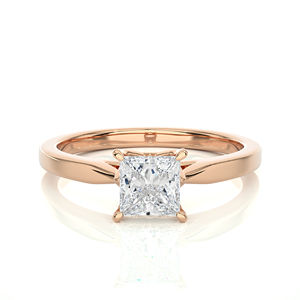 Bague solitaire en diamant cultivé en laboratoire CVD de taille princesse 2.01 carats bague de fiançailles en or rose de taille personnalisée - Product Image 1