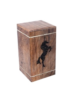 Urnas de cremación de madera de haya para cenizas humanas Adulto grande-Urna de entierro de madera para Columbario (caballo de elevación-250 pulgadas cúbicas-MW) - Product Image 4