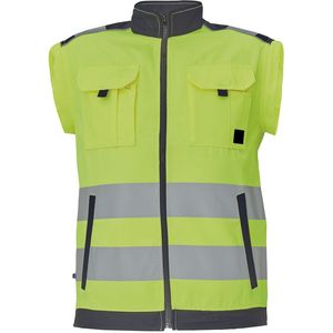 <b>Hi</b> <b>Vis</b> <b>Orange</b> Reflective Safety Workwear Vest Unisex Polyester Material Pockets Zipper Closure Screen Printed Needle Detection - Product Image 3