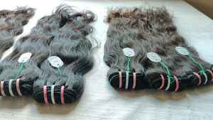 Extensions de cheveux humains vierges Remy d'Inde du Sud, non traités, naturels, ondulés, en mèches de 100g, avec frontal adhésif, directement du fabricant - Product Image 3