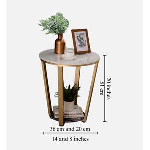 Table basse contemporaine dorée de qualité supérieure au design conique - Product Image 6