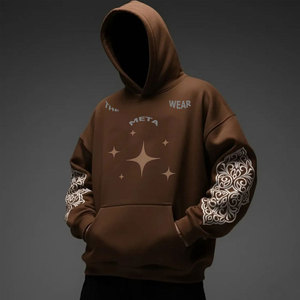 Sudadera con Capucha Personalizada de Fábrica con Bordado y Estampado, Lavado Ácido, Cierre Completo, para Hombre, Tejido Grueso 100% Algodón, Felpa Francesa, Invierno - Product Image 2