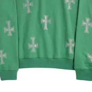 Sweat à capuche personnalisé en coton épais avec strass, logo imprimé soleil, sweat à capuche surdimensionné avec épaules tombantes vintage, sweats à capuche lavés à l'acide pour hommes - Product Image 4