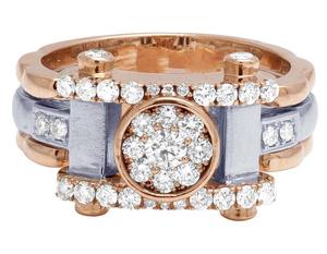 Custom Hip Hop S925 Sterling Silver <b>With</b> VVS Clarity Moissanite Round Diamond <b>Ring</b> <b>For</b> <b>Men</b> - Product Image 2