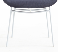 Chaise longue bleue avec siège en mousse moulée, base en métal, style moderne, pour chambre à coucher, salon, hôtel