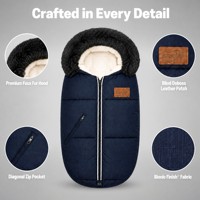 Couverture de poussette en fausse fourrure avec capuche, imperméable, pour poussette et landau, sac de pieds chaud d'hiver
