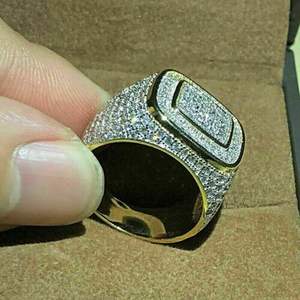 Alliance d'éternité en moissanite à double rangée pour fêtes et anniversaires Fabriquée à la main en Inde pour l'exportation - Product Image 4