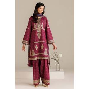 JAZMIN Conjunto de 3 Piezas: Camisa de Gasa Estampada y Bordada con Dupatta con Estampado Floral y Pantalón Bordado - BIC-005 - Product Image 5