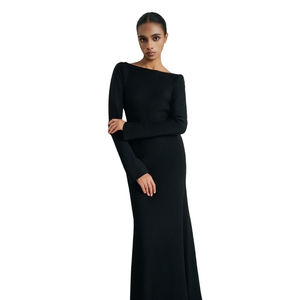 ชุดเดรสสำหรับผู้หญิงชุดเดรส mollya เปิดหลังสีขาว & ดำสำหรับผู้หญิงเสื้อผ้าผู้หญิงขายส่ง - Product Image 1