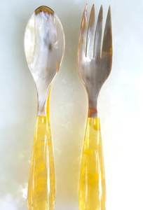 Ensemble de cuillères en résine, dernier modèle, écologiques, compatibles lave-vaisselle, ustensiles à salade, cuisine, 11 pouces, modernes, fabriquées en Inde - Product Image 4