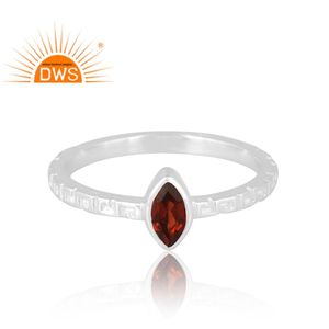แหวนพลอยโกเมนธรรมชาติขายดีใน925เครื่องประดับดีไซน์ตามสั่งสำหรับเป็นของขวัญสำหรับผู้หญิง - Product Image 3