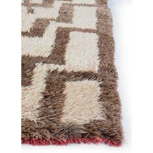 พรมขนสัตว์ลายเรขาคณิตสีเบจและสีน้ำตาล ขนาด 9x12 ฟุต สำหรับตกแต่งห้องนั่งเล่นและทางเดินสำหรับวัยรุ่น - Product Image 4