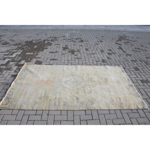 Tapis Turc Vintage 4.7 X 8.4ft Classique Blanc Fait Main Laine Patchwork Design Rectangulaire Couloir Style pour Adolescent Entrée Latex - Product Image 2