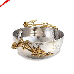 Bol à chocolat plaqué nickel de style classique forme ronde bol doux de concepteur fait main - Product Image 4