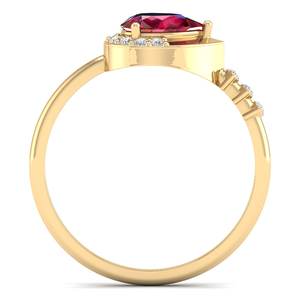 Anillos de Compromiso con Halo de Moissanita con Certificado GRA, Plata de Ley 925, Corte Pera, 0.75 Ct, Gema de Rubí, Joyería, Precio al por Mayor REYES - Product Image 4