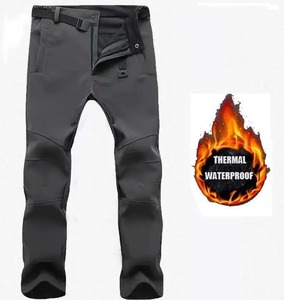 Pantalon tactique pour homme en laine d'hiver, taille élastique, décontracté, respirant, écologique, léger, imperméable, thermique, randonnée, camping, escalade - Product Image 2