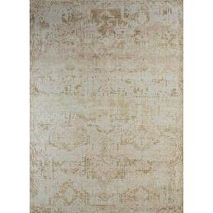 พรมขนสัตว์ถักมือ Erbe สีเบจและสีน้ำตาล ลายเหรียญตรา สำหรับตกแต่งห้องนั่งเล่นวัยรุ่น ขนาด 9x12 รุ่น GS-1068-CS-05 - Product Image 1